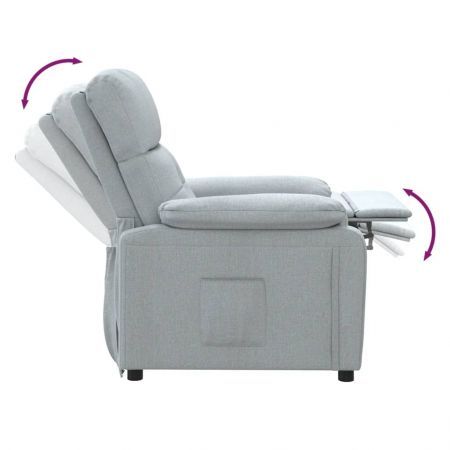 Recliner Chair Light Grey Fabric