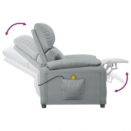 Massage Chair Light Grey Fabric