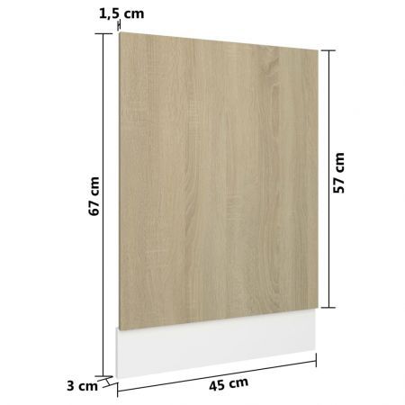 Dishwasher Panel Sonoma Oak 45x3x67 cm Engineered Wood