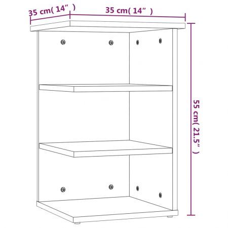 Side Cabinet High Gloss Grey 35x35x55 cm Engineered Wood