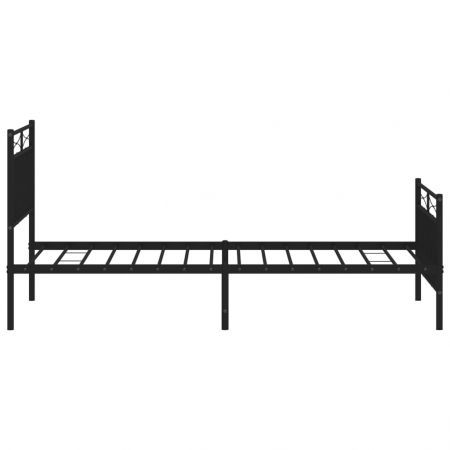 Metal Bed Frame with Headboard and Footboard Black 92x187 cm Single Size