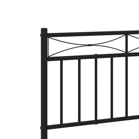 Metal Bed Frame with Headboard and Footboard Black 92x187 cm Single Size