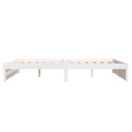 Bed Frame White Solid Wood 153x203 cm Queen Size