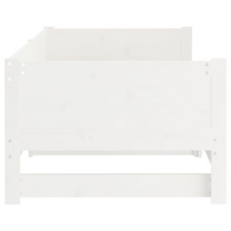 Pull-out Day Bed White Solid Wood Pine 2x(92x187) cm Single Size