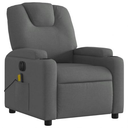 Electric Massage Recliner Chair Dark Grey Fabric