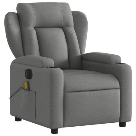 Electric Massage Recliner Chair Dark Grey Fabric