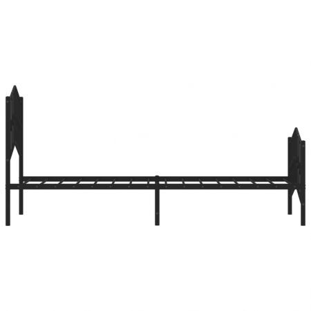 Metal Bed Frame with Headboard and Footboard Black 92x187 cm Single Size