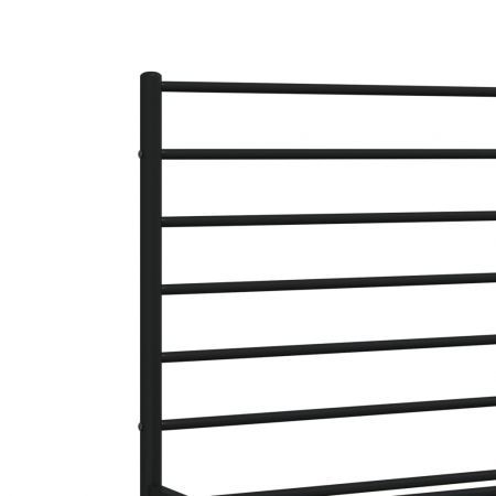 Metal Bed Frame with Headboard Black 153x203 cm Queen