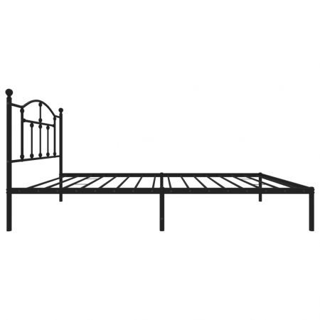 Metal Bed Frame with Headboard Black 107x203 cm King Single