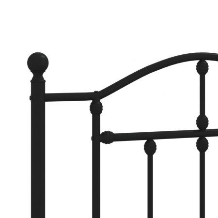 Metal Bed Frame with Headboard Black 107x203 cm King Single