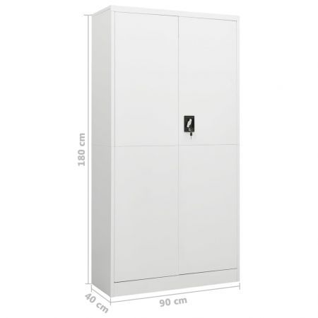 Locker Cabinet White 90x40x180 cm Steel