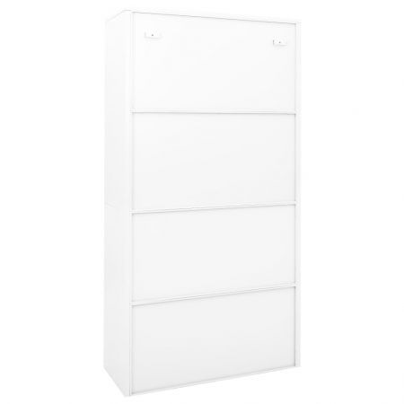 Office Cabinet with Sliding Door White 90x40x180 cm Steel