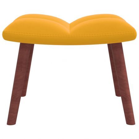 Rocking Chair with a Stool Mustard Yellow Velvet