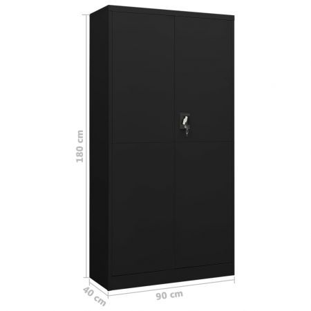 Locker Cabinet Black 90x40x180 cm Steel