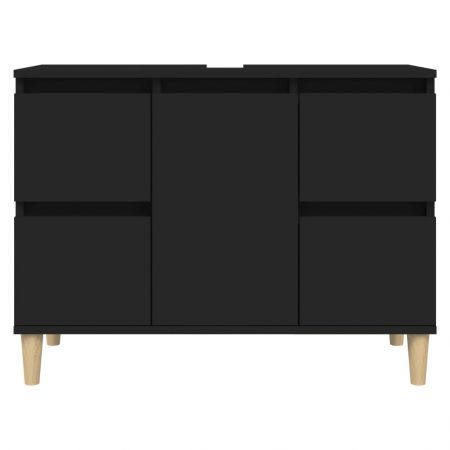 Sink Cabinet Black 80x33x60 cm Engineered Wood