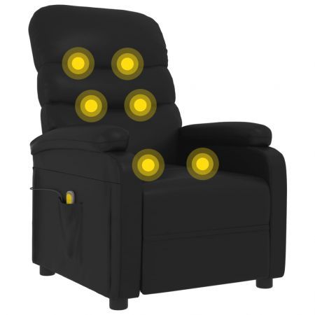 Massage Chair Black Faux Leather