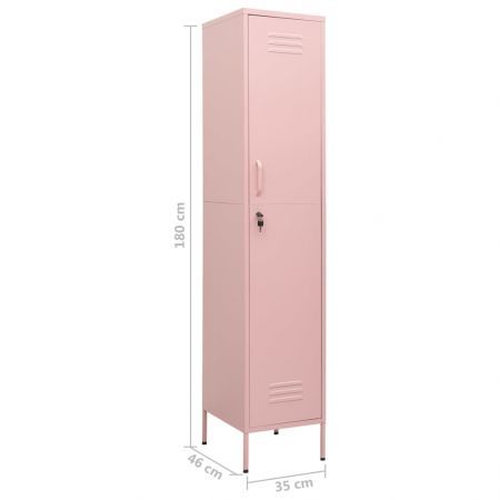 Locker Cabinet Pink 35x46x180 cm Steel