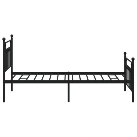 Metal Bed Frame with Headboard and Footboard Black 106x203 cm King Single Size