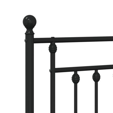 Metal Bed Frame with Headboard and Footboard Black 106x203 cm King Single Size