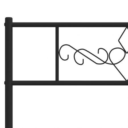 Metal Bed Frame with Headboard Black 107x203 cm