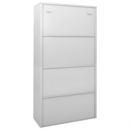 Office Cabinet with Sliding Door Light Grey 90x40x180 cm Steel