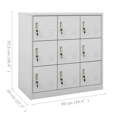 Locker Cabinet Light Grey 90x45x92.5 cm Steel