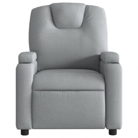 Electric Massage Recliner Chair Light Grey Fabric