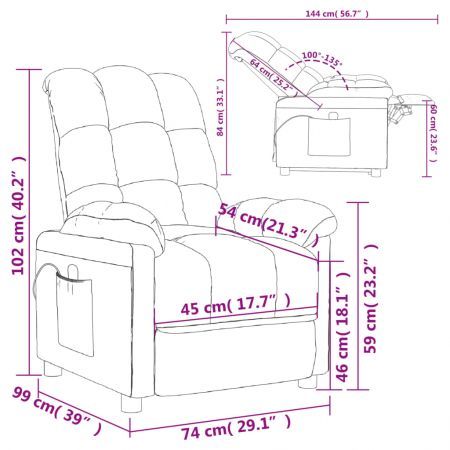 Massage Chair Dark Grey Fabric