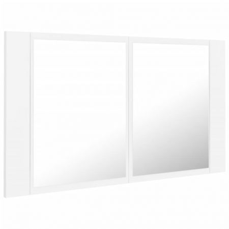 LED Bathroom Mirror Cabinet White 80x12x45 cm Acrylic