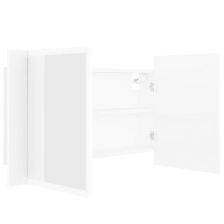 LED Bathroom Mirror Cabinet White 80x12x45 cm Acrylic