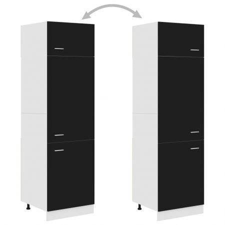 Refrigerator Cabinet Black 60x57x207 cm Engineered Wood