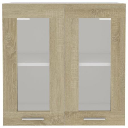 Hanging Glass Cabinet Sonoma Oak  60x31x60 cm Engineered Wood