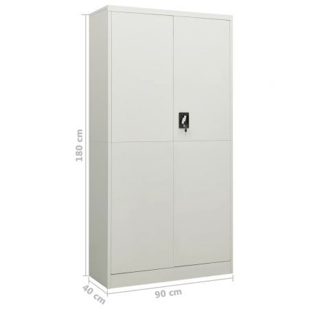 Locker Cabinet Light Grey 90x40x180 cm Steel