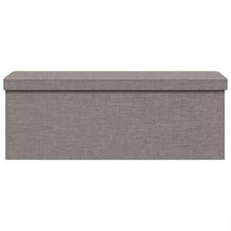 Storage Bench Foldable Light Grey Faux Linen