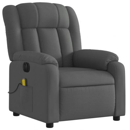 Electric Massage Recliner Chair Dark Grey Fabric