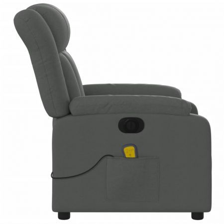 Electric Massage Recliner Chair Dark Grey Fabric