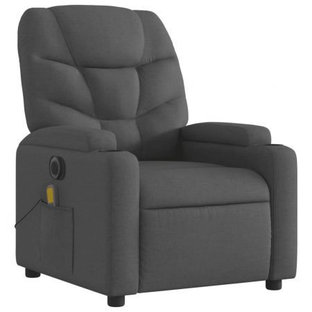 Electric Massage Recliner Chair Dark Grey Fabric