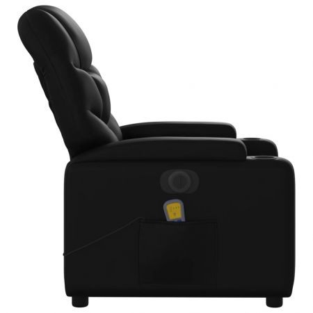 Electric Massage Recliner Chair Black Faux Leather