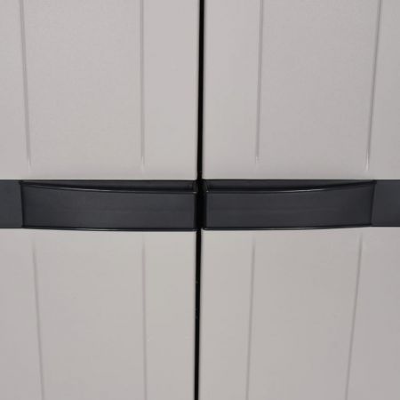 Outdoor Storage Cabinet Grey and Black 97x37x165 cm PP