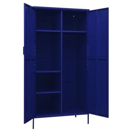 Wardrobe Navy Blue 90x50x180 cm Steel