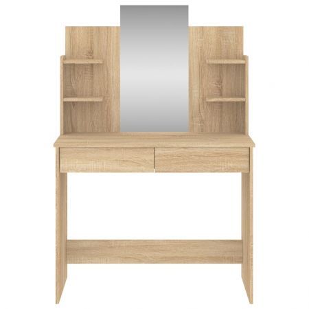 Dressing Table with Mirror Sonoma Oak 96x39x142 cm