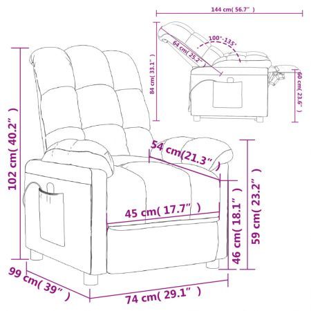 Massage Chair Light Grey Fabric