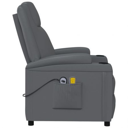 Stand up Massage Chair Anthracite Faux Leather