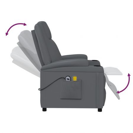 Stand up Massage Chair Anthracite Faux Leather