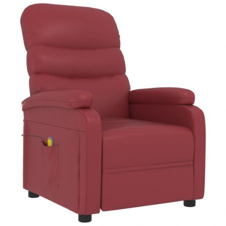 Massage Chair Wine Red Faux Leather