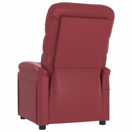 Massage Chair Wine Red Faux Leather