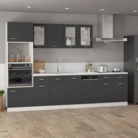 Dishwasher Panel Grey 45x3x67 cm Engineered Wood