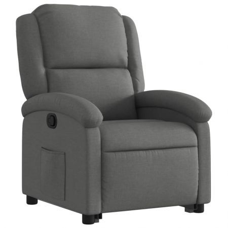 Stand up Recliner Chair Dark Grey Fabric