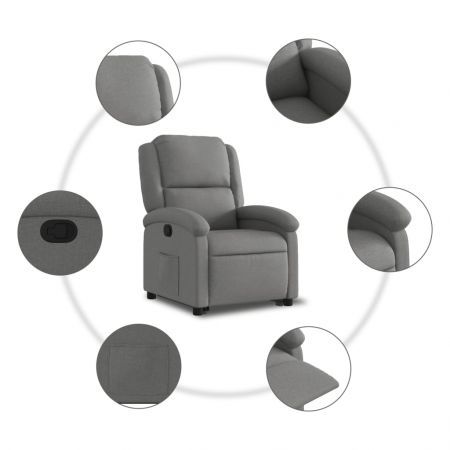 Stand up Recliner Chair Dark Grey Fabric