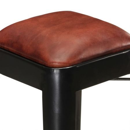 Bar Stools 4 pcs Black Real Leather